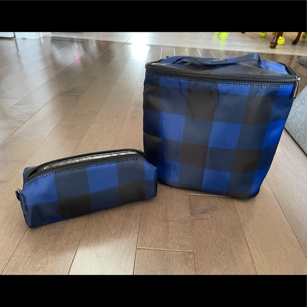 Lug- Jib Pouch and Dolly Cosmetic Case in Buffalo Check Blue